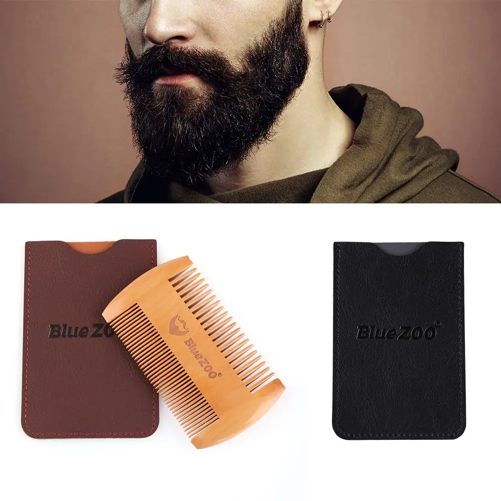 

1PC Double Side Beard Comb Fine Coarse Teeth Hair Mustaches Brush Pocket Size Wooden Beauty Makeup Hairdressing Styling Tool