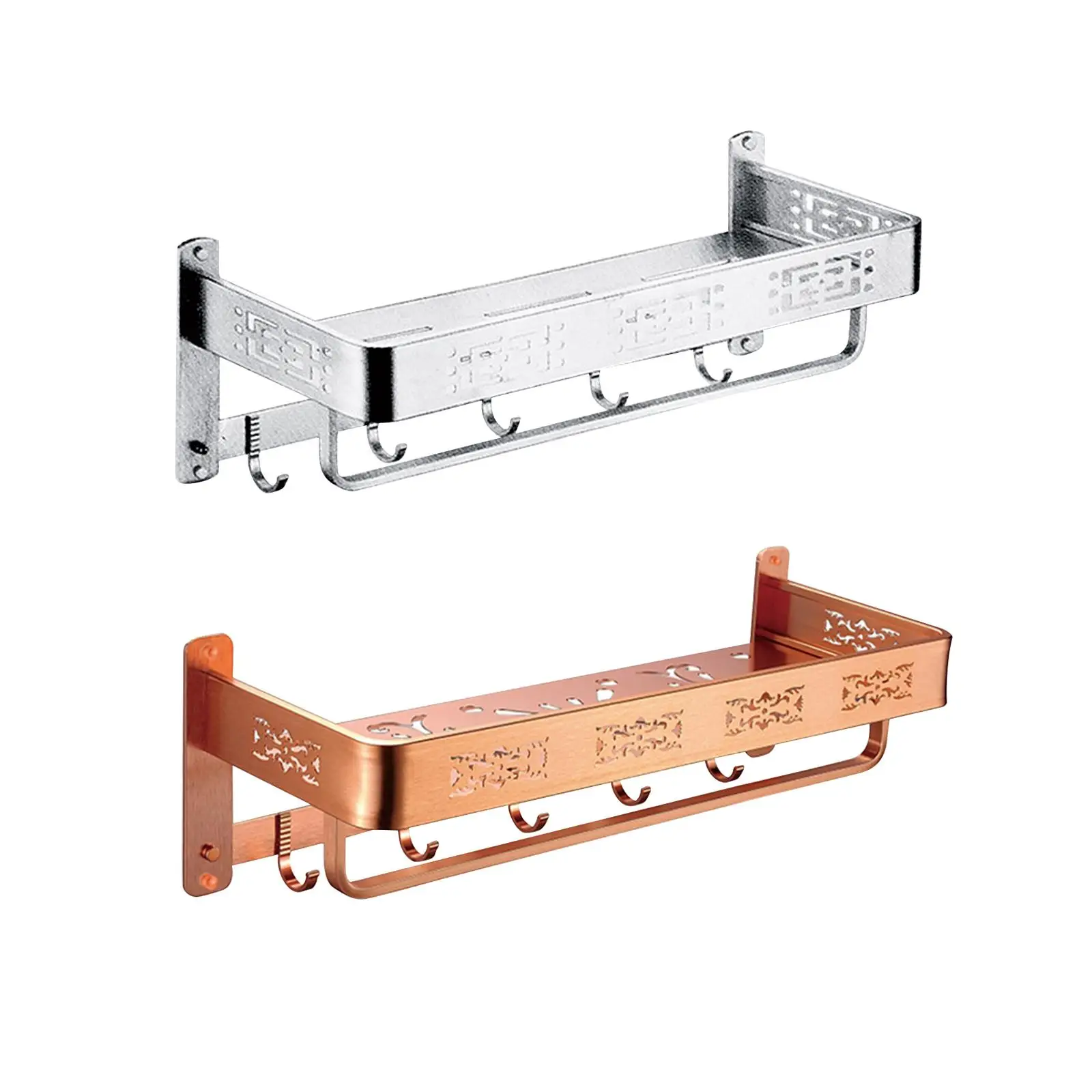 

Towel Holder with Shelf Stand No Assembly Required Bathroom Lavatory Towel Rack for Kitchen