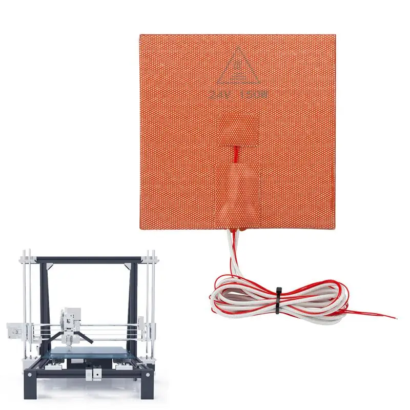 

3D Printer Silicone Heated Pad 3D Printer Heated Bed Silicone Pad Heater 24V 150x150mm 150W With Adhesive Back Heating Plate For