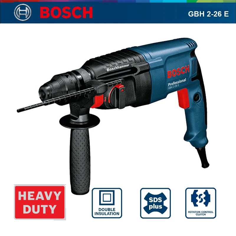 Bosch GBH 2-26 E Professional Electric Hammer 800W Wire Multifunction Rotary Hammer Drill 3J Impact Force 220V Punching Machine