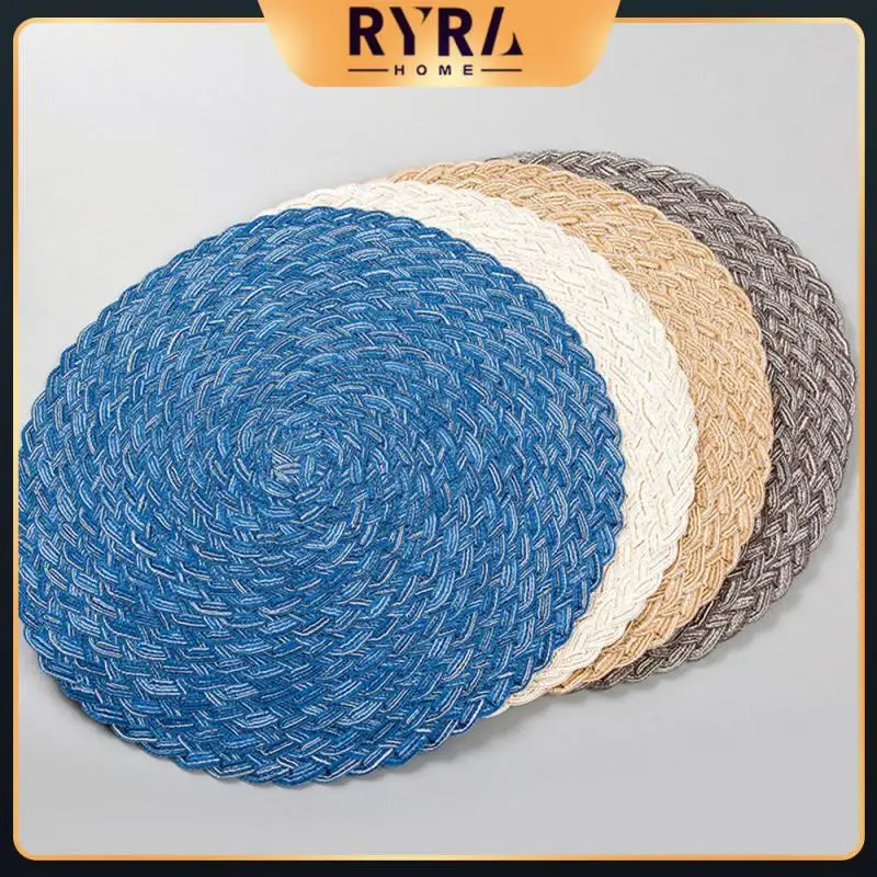 

Hand-woven Meal Mat Afraid Of Hot Hands Durable Knitted Mats Both Color Value And Function No Fading Vintage Hand-woven Cup Wad
