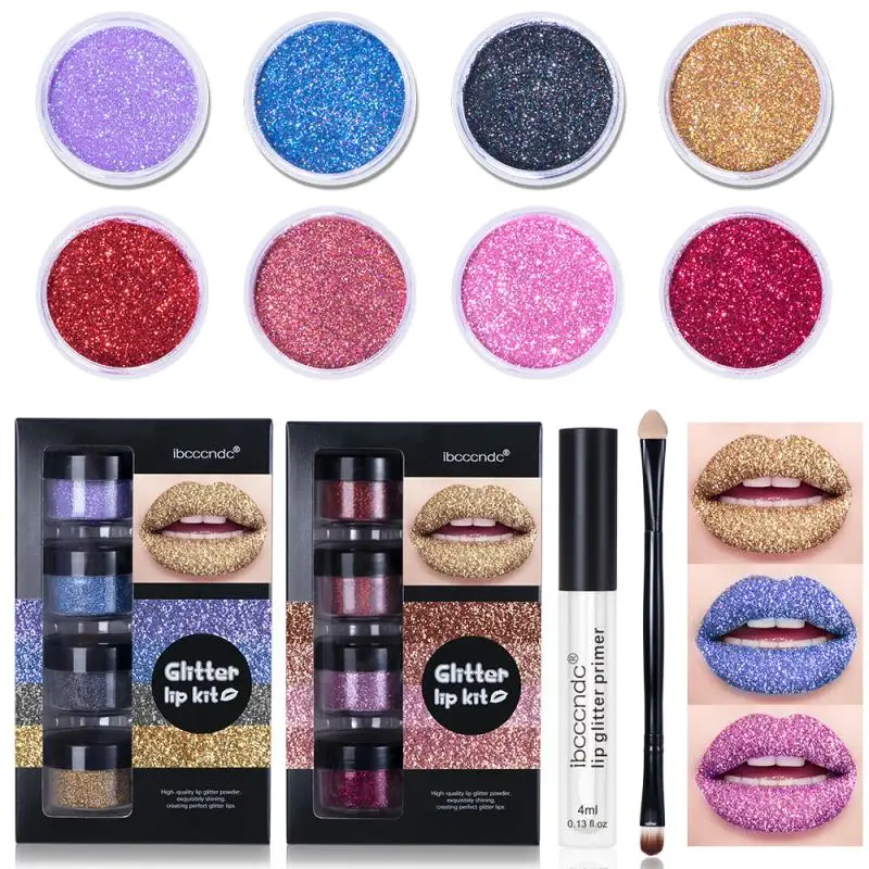 

Diy Lip Gloss Diamond Shiny Lips Lip Primer Glitter Shiny Powder Lip Brush Glitter Lip Kit Cosmetics Lips Makeup
