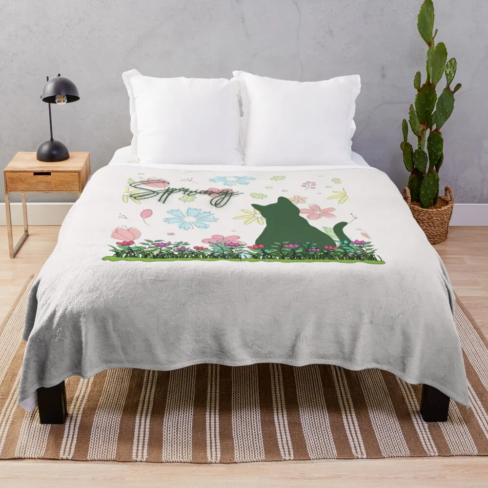 

Одеяло, Роскошный плед, плед, плед для кровати, кошка, весеннее плед