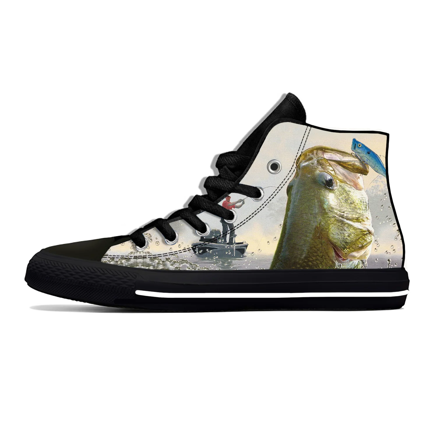 Аниме мультфильм манга комикс окунь рыбалка рыба Смешные повседневные тканевые