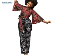 african clothes dashiki ankara print romper jumpsuit women african clothing bazin riche cotton jumpsuit with waistband wy7129