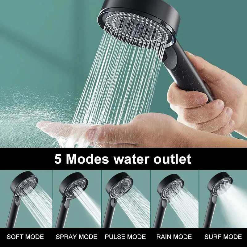 Zhang Ji 2023 New Style 5 Modes Adjustable  Bath Shower Head Water Saving High Pressure  Showerhead  Bathroom Accessories