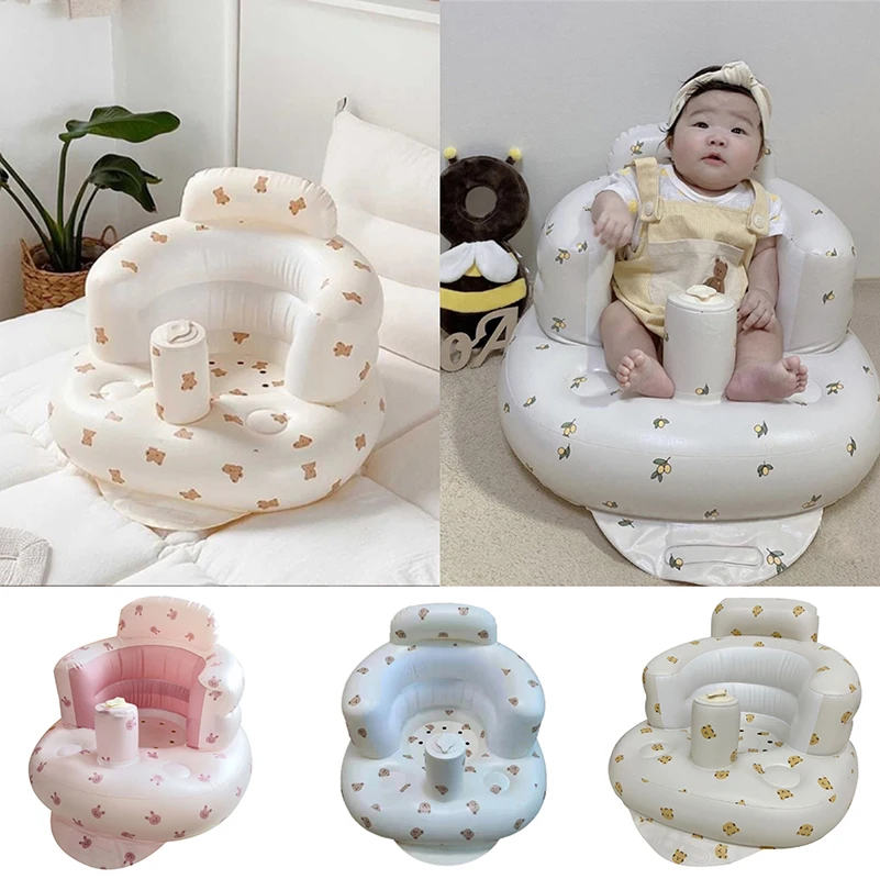 ZK40 Multifunctional Baby Inflatable Seat Inflatable Bathroom Sofa Learning Dining Dining Chair Anti-fall Portable Bath Stool