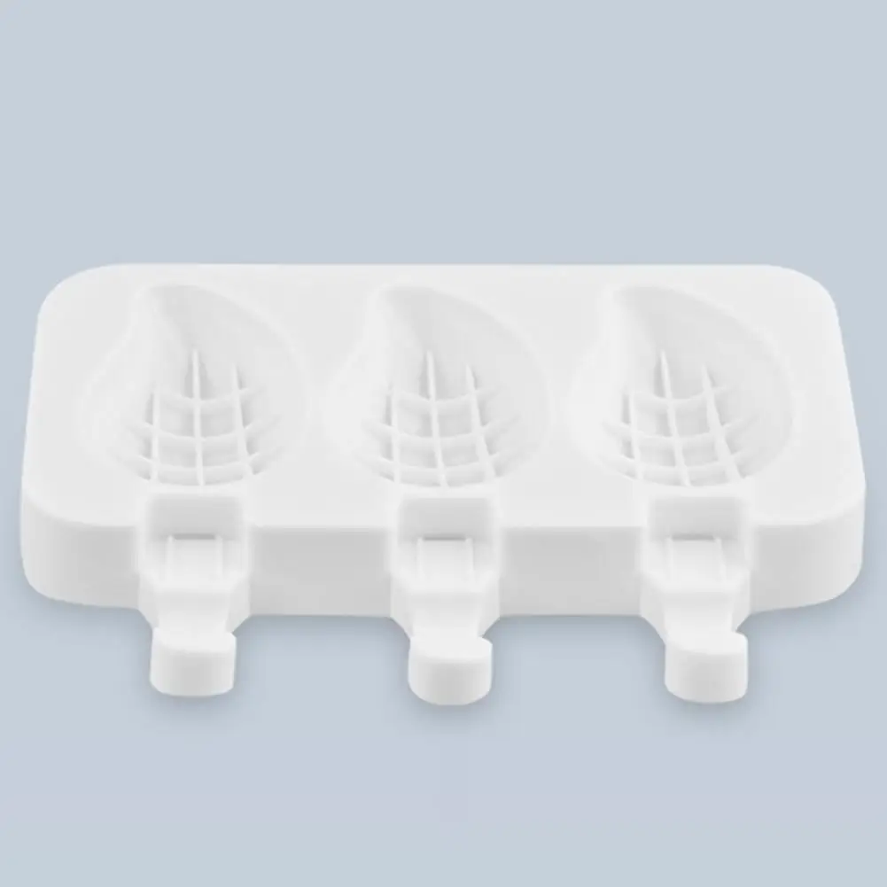 

Ice-lolly Mold Detachable 3 Grids Easy To Release Lovely Durable Fruit Ice-lolly mold Silicone Mold for Fridge