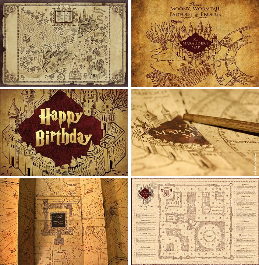 

Фон для фотосъемки с картой на день рождения, школьным замком, тайным проходом, приключениями, украшение для детской вечевечерние НКИ на Хэл...