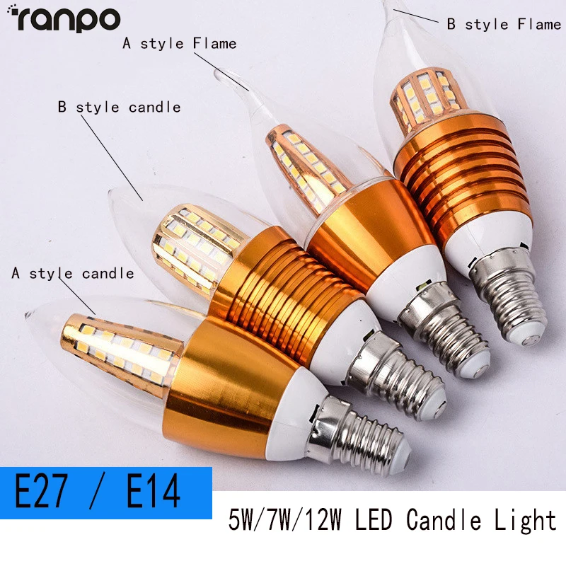 

Испускает лампочку, E14, E27, лампочка, 5 Вт, 7 Вт, 12 Вт, Женская свеча, стеклянная люстра 220 В, лампочка-свеча с теплым/холодным белым пламенем