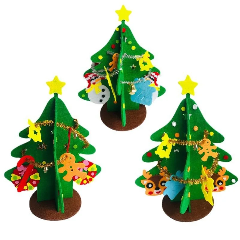 Baby DIY Toy Christmas Tree Craft Assembly Easily Decorative Non-woven Fabric Interesting Handmade Christmas Tree Craft Kit Toys