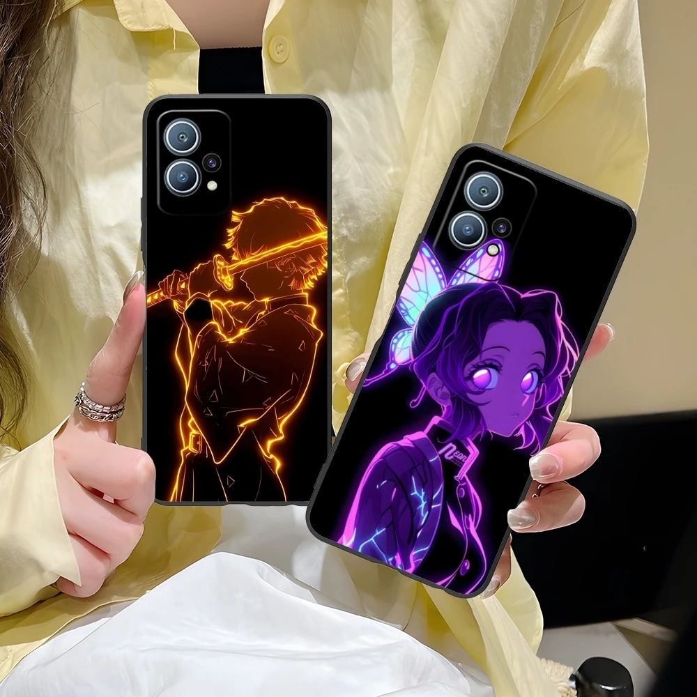 Цветной неоновый чехол для мобильного телефона Demon Slayer Huawei P60 P50 P40 P30 P20 P10 P9 P8 Pro Lite