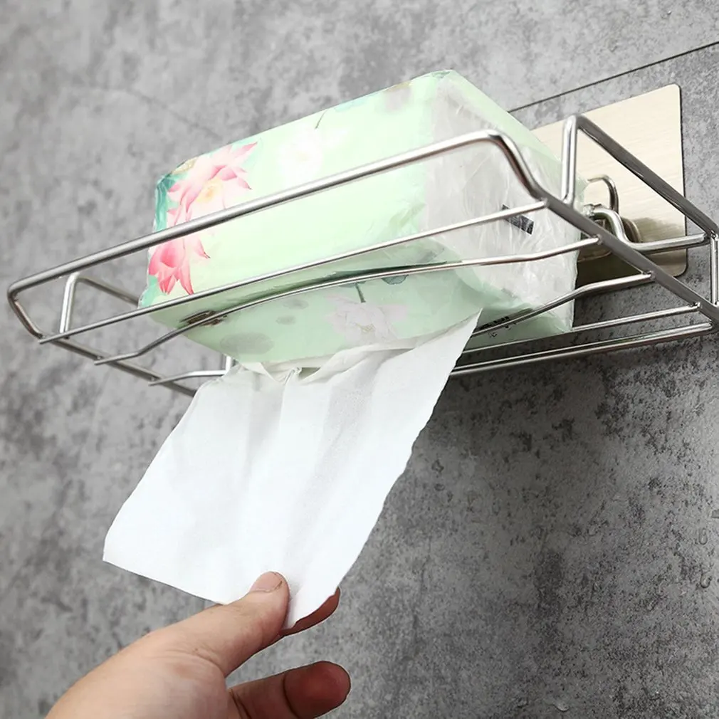 

Practical Design Stainless Steel Wall Mounted Toilet Paper Holder Home Bathroom Kitchen Paper Tissue Box Holder Hanger