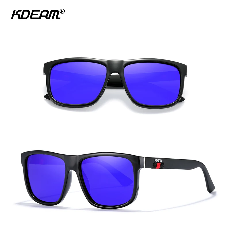 

Мужские квадратные поляризационные очки KDEAM, солнцезащитные очки UV400 в итальянском стиле, уличные спортивные очки для рыбалки с защитой от у...