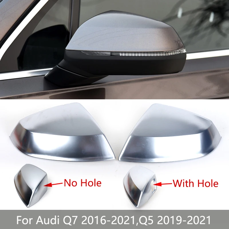 2 шт. для Audi Q5 2019-2021 Q7 2016 2017 2018 матовый хром серебристый боковое зеркало заднего