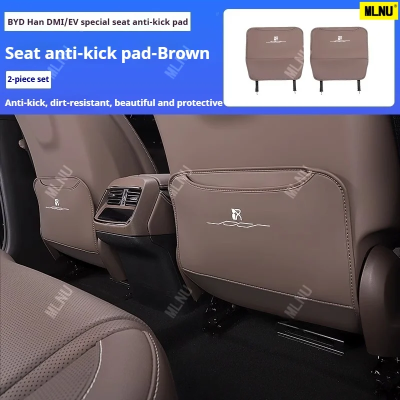 

Аксессуары для BYD Han 2024-2025, защитная пленка для спинки автомобильного сиденья, кожаная защита с крючком и карманами для хранения, 2020-2023