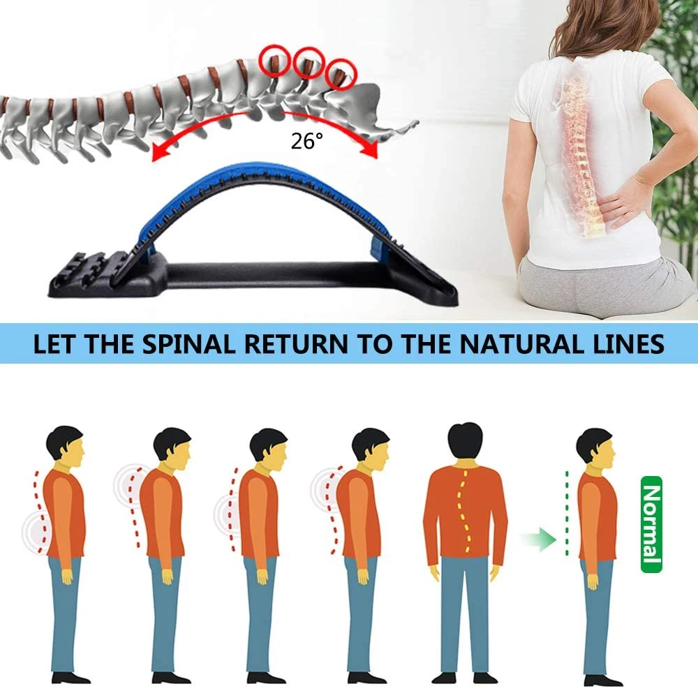 Массажер для спины устройство растяжки позвоночника облегчения боли в пояснице