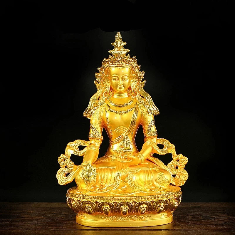 

Буддийская Статуэтка Бодхисаттва кситигарбха из металлического сплава с позолоченным покрытием, тибетская Эзотерическая статуэтка Будды, домашняя искусственная статуэтка, 6 дюймов