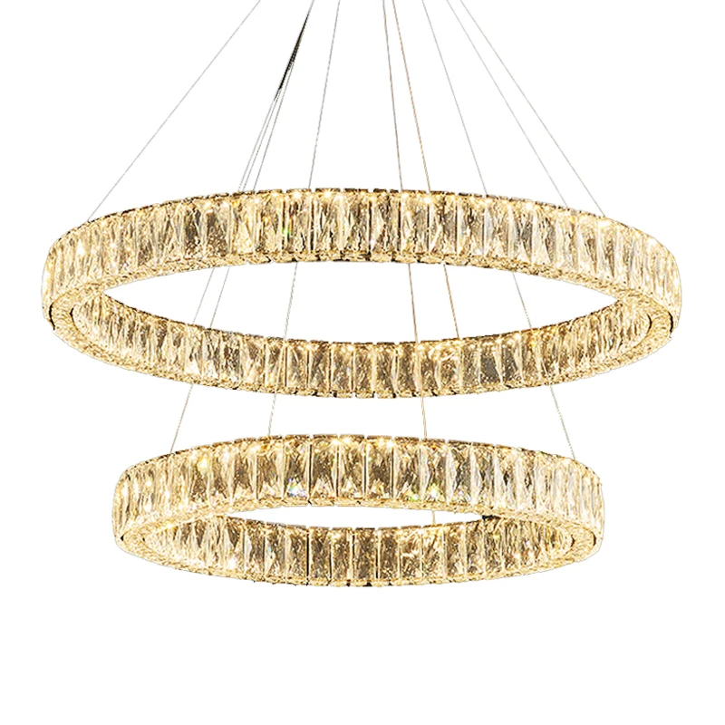 

Round Crystal Chandelier Light LED Indoor Modern lamp 40 60 80 100CM Circular Lamp Round Hanging Lamp for Living Dinning Room