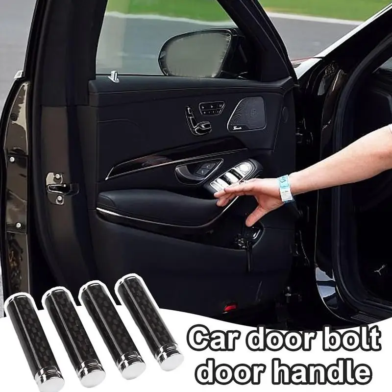 

4Pcs Carbon Fiber Auto Door Lock Pin Cover Door Lock Bolt Pin Knob Stick Switches Set Door Lock Cover for Truck Van Vehicles