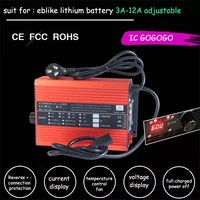 72v 60v 67 2v 84v li ion lipo 48v lifepo4 lithium battery charger curren adjust 2a 5a 10a 12a fast charge ebike 12s 16s 20s 24s