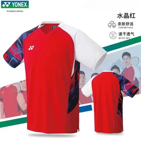 YONEX мужские и женские топы для бадминтона