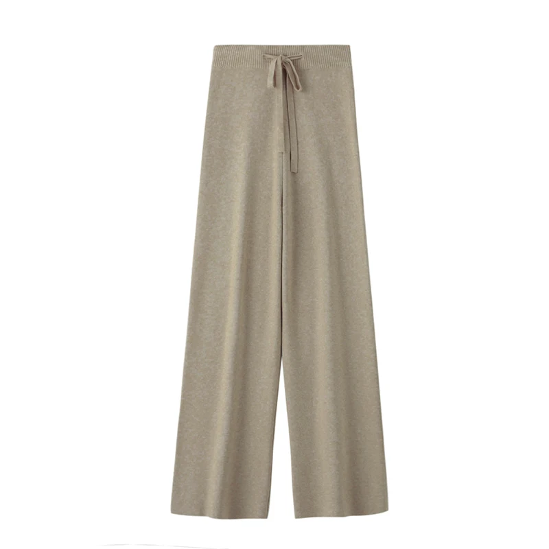 Брюки на шнурке женские осенне-зимние 2024 повседневные свободные широкие брюки