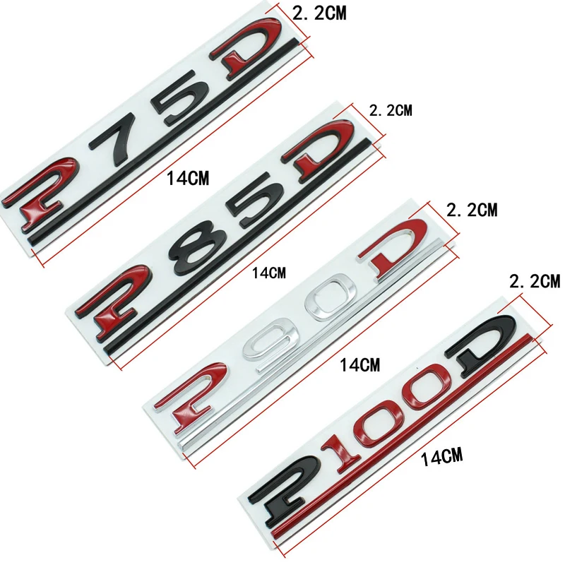 3D приподнятая Эмблема багажника автомобиля значок наклейка s и наклейки P75D P85D P90D