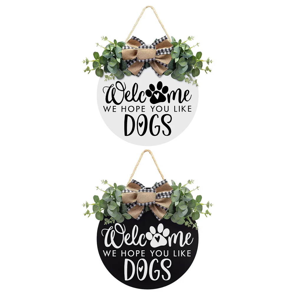 

Деревянный висячий венок для щенков с надписью «приветственная дверь»