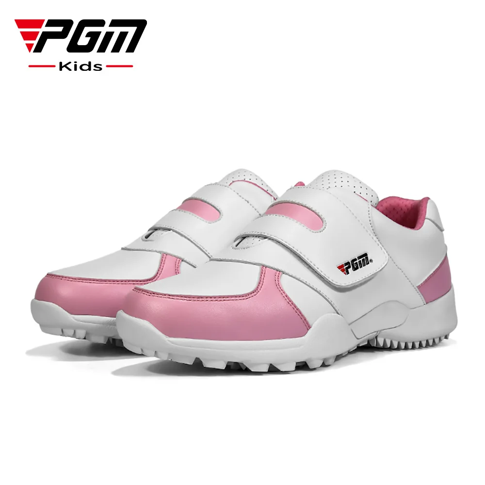 PGM Children's Girls And Boys Golf Shoes For Outdoor Sports Shoes Non-Slip Waterproof Portable Velcro