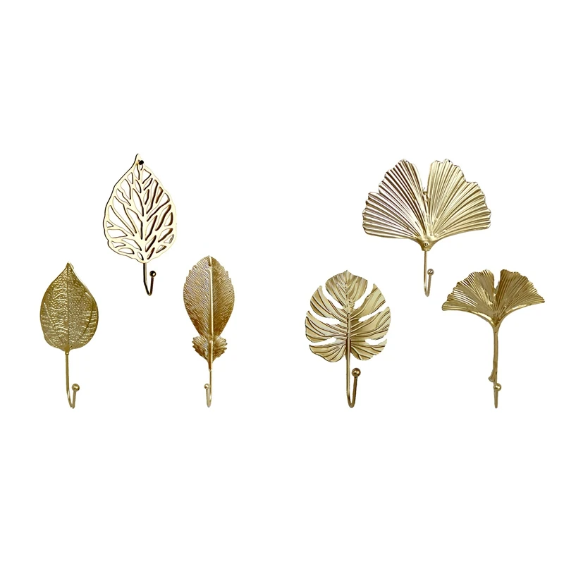 

Vintage Coat Hooks Wall Hooks Decorative Hooks Leaf Shape Metal Towel Hooks Hanger Wall Mounted Multi-Purpose Hooks