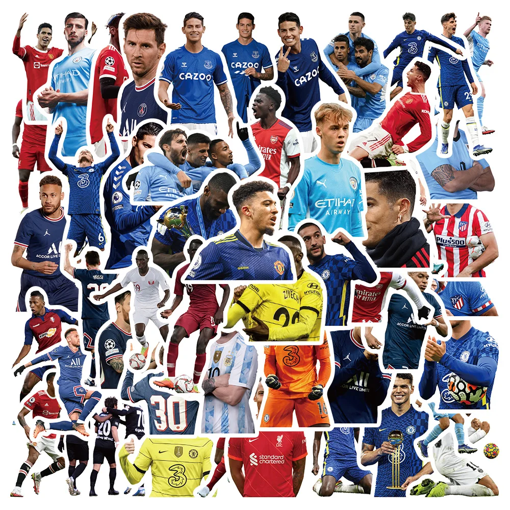 10/50pcs World Cup Stickers Football Star Decals For Luggage Laptop Guitar Skateboard Cars Waterproof Decal Aldult Gifts