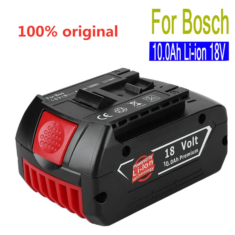 

18V 10.0Ah 10000 mah Rechargeable Li-ion Battery Portable Replacement Battery Backup Battery Indicator light For Bosch BAT609