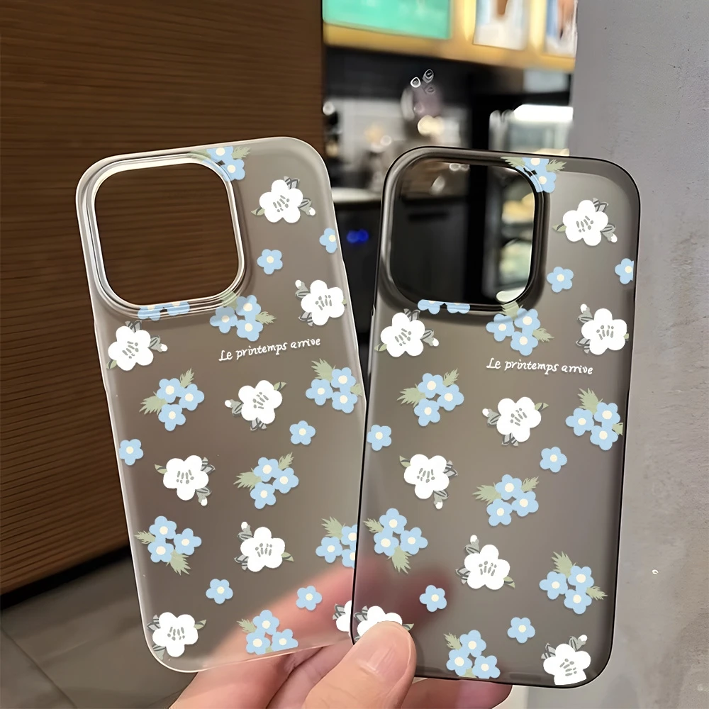 Фото Чехол для телефона с цветочным принтом для Samsung S26 S25 S24 S23 Ultra A17 A07 A56 A55 A36 A16 A26 A35 5G, полупрозрачный, тонкий, шелковистый, матовый №4