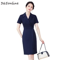 high quality fabric formal elegant dresses office ladies business work wear summer dress slim hips professional vestidos