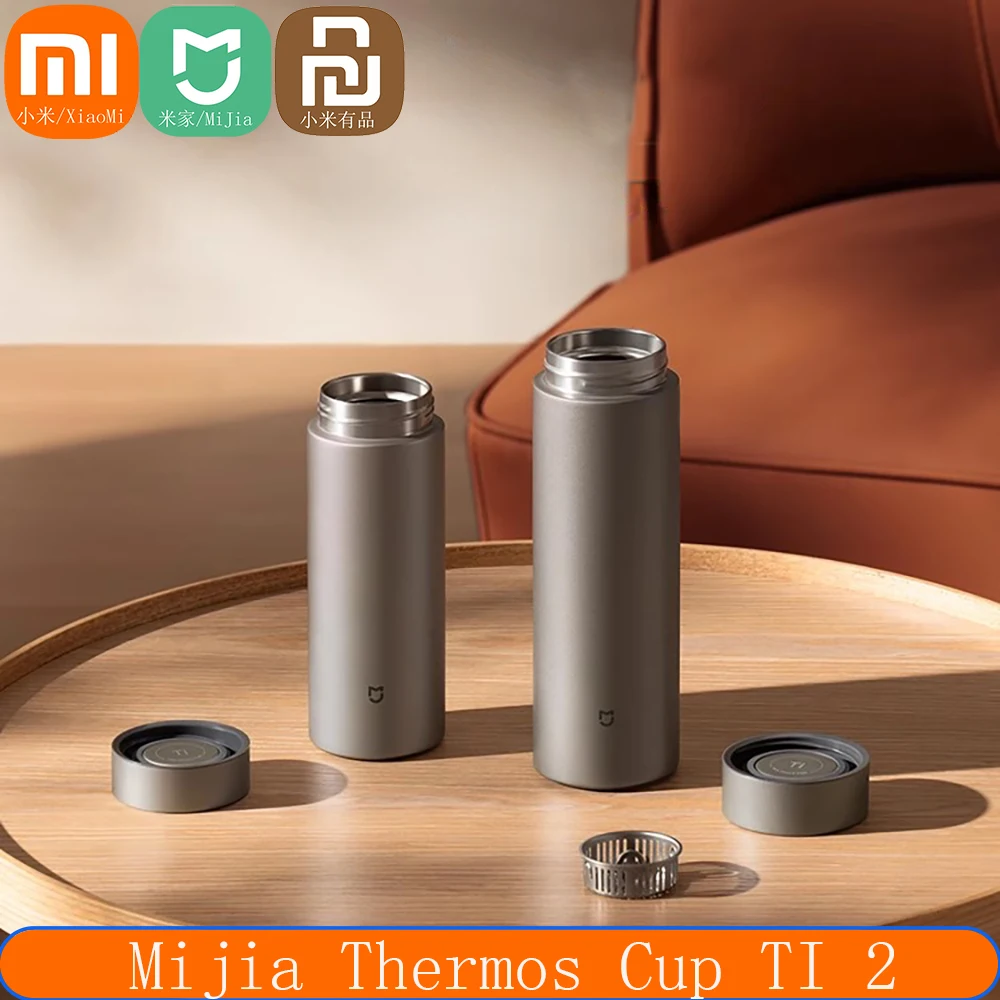 Фото Умный термос Xiaomi Ti 2 из чистого титана, сохранение тепла до 6 часов, медицинский материал, портативная термокружка Mijia №1