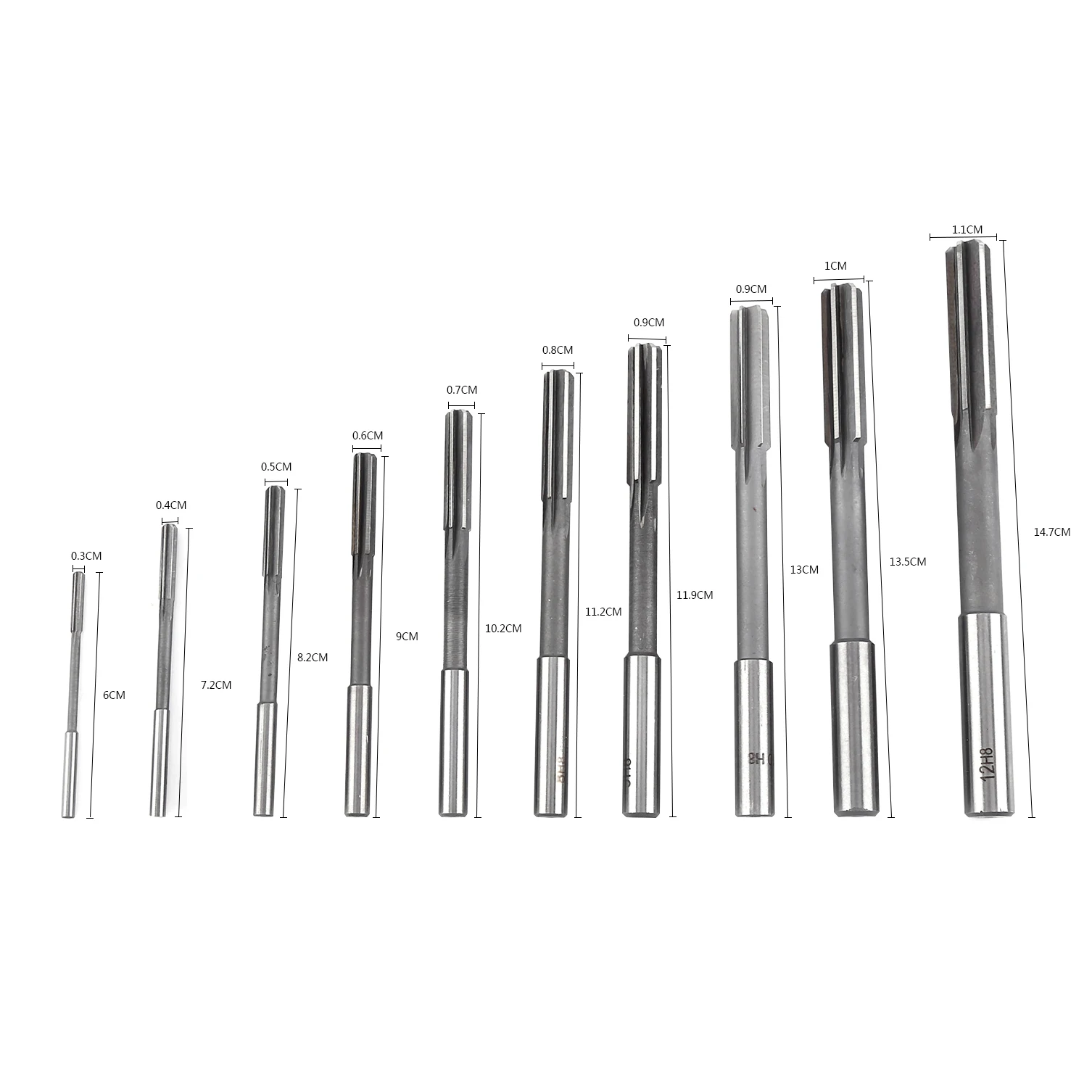 

10pcs HSS H8 Straight Shank Chucking Machine Reamer 3/4/5/6/7/8/9/10/11/12mm HSS HSS
