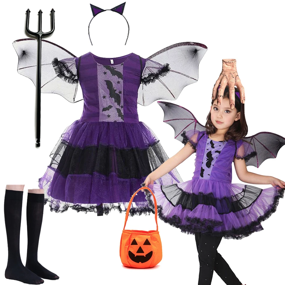 Костюм вампира Диснея для девочек маленьких детей яркий узор сумо с платком