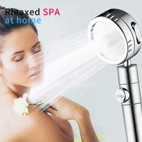 bathroom spa shower head with 3 modes adjustable rotating filter shower with stop button high pressure water saving