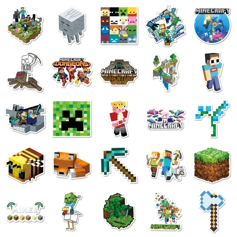 50 шт. наклейки из ПВХ Minecraft Creeper водостойкий чемодан для ноутбука скейтборд гитара