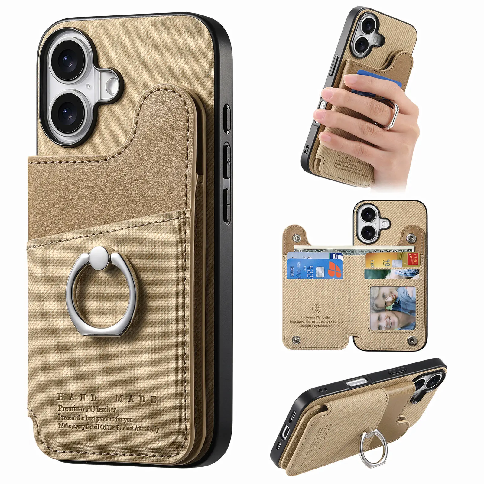 Фото Чехол-кошелек с кольцом на палец для Funda Samsung Galaxy Buddy 3 2 Quantum5 4 Wide6 5 Jump3 5G RFID-блокировка, держатель для 5 карт, чехол для телефона №4