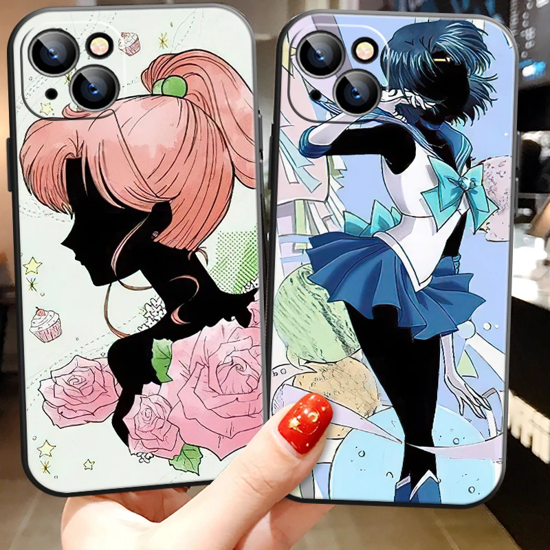 

Pretty Soldier Sailor Moon Phone Case For iPhone 11 12 13 Pro 13 12 Mini 6 6S 7 8 Plus X XR XS MAX Protective Anime Fundas