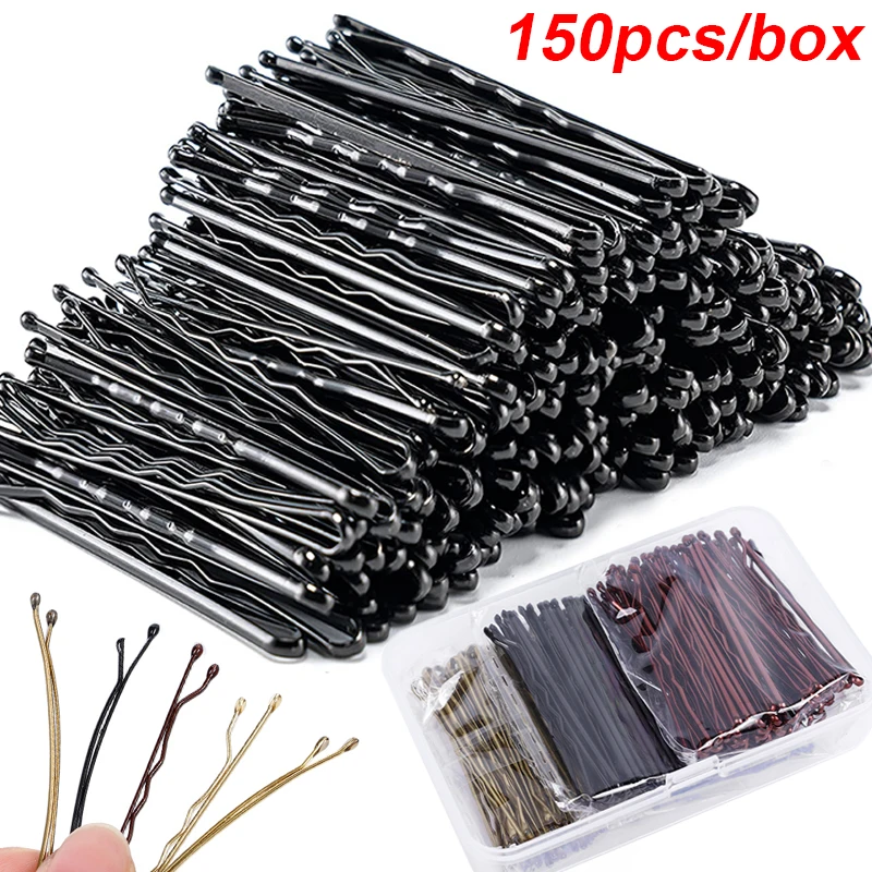 

50-150Pcs/Bag U Shaped Alloy Hairpins Waved Hair Clips Simple Metal Bobby Pins Barrettes Bridal Hairstyle Tool Hair Pins 4 color