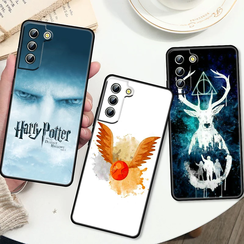 

Harry Potter Deathly Hallows Phone Case For Samsung S8 S9 S10 S20 S21 S22 S23 Plus 4G S10e 5G Lite Ultra FE Black Cover Funda