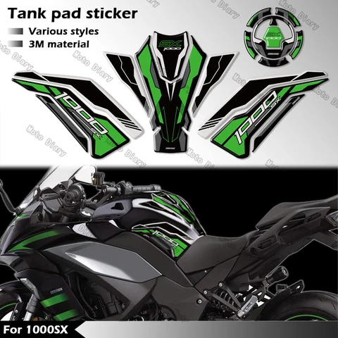 Наклейка на топливный бак для Z1000SX Z 1000SX Ninja 1000 SX 2017-2024, масляная и газовая крышка, 3D наклейка, защитная водонепроницаемая крышка
