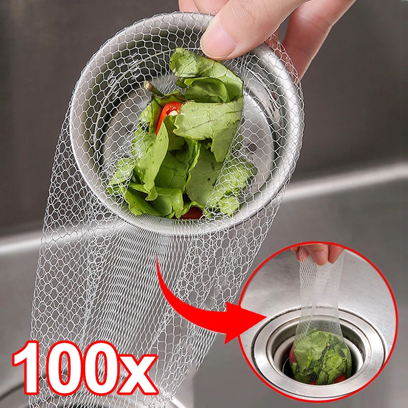 

Disposable Sink Filter Net Rubbish Bags Kitchen Anti-blocking Garbage Bag Pool Leak Mesh Strainer Screen Drainage Hole Cleaning