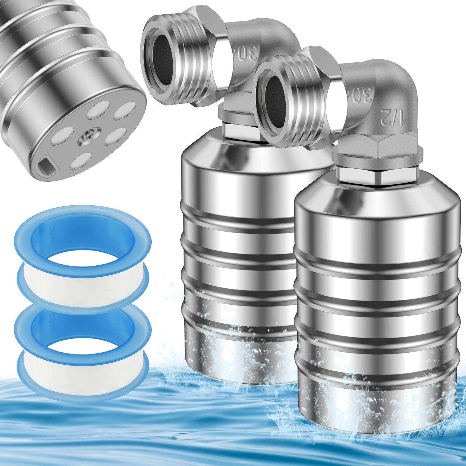 

2 шт., поплавковый шаровой кран из нержавеющей стали