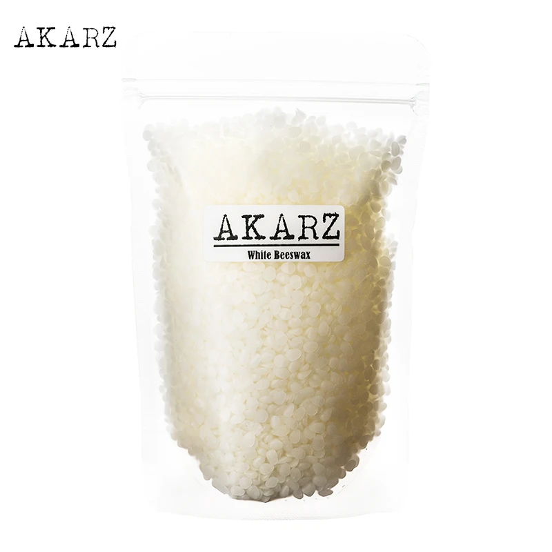 AKARZ Famous brand white Beeswax Pure Natural Cosmetic Grade Top Quality For DIY Lip Balms Lotions Candles Bees Wax Pastilles