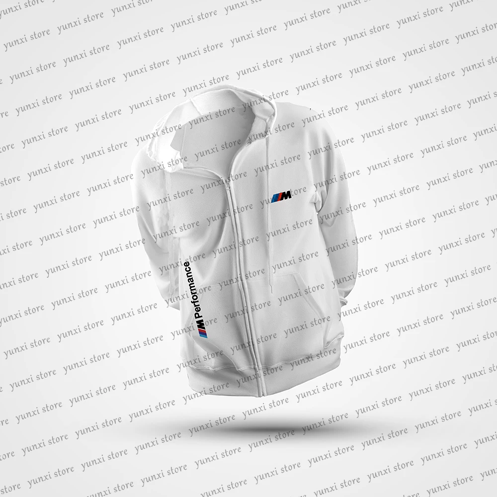 

New Men's BWM Motorcycle Sports Exhibition Enthusiasts Outdoor Sports Extreme Sports Jacket Ladies Solid Color Zip-Up Top