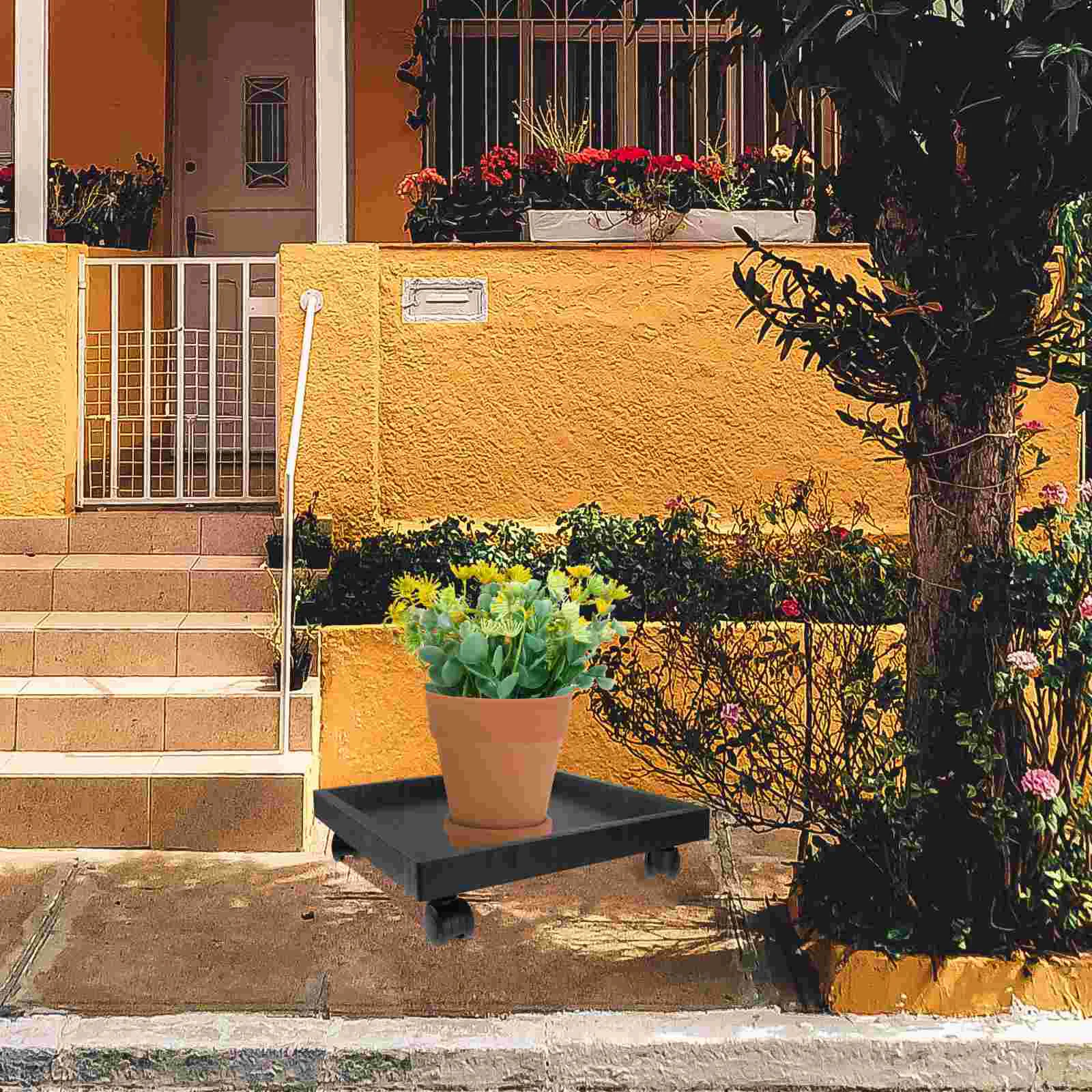 

Pot Tray Planter Stand Wheels Flower Rolling Dolly Saucer Mover Trolley Pallet Roller Flowerpot Pots Potted Casters Holder Duty